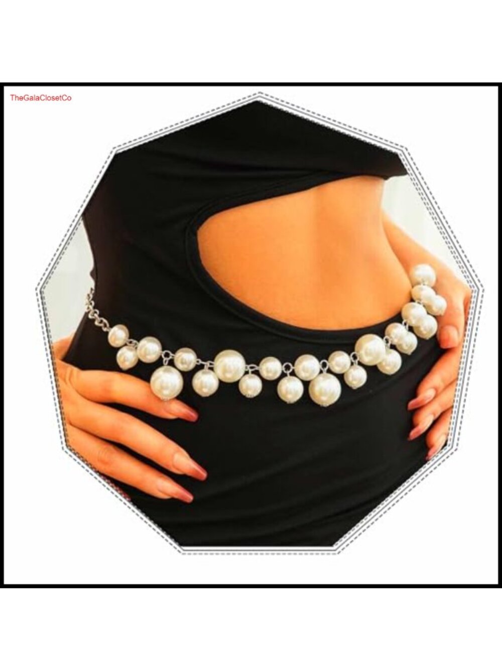 Pearl Waist Chain Belt Adjustable Body Jewelry for Women